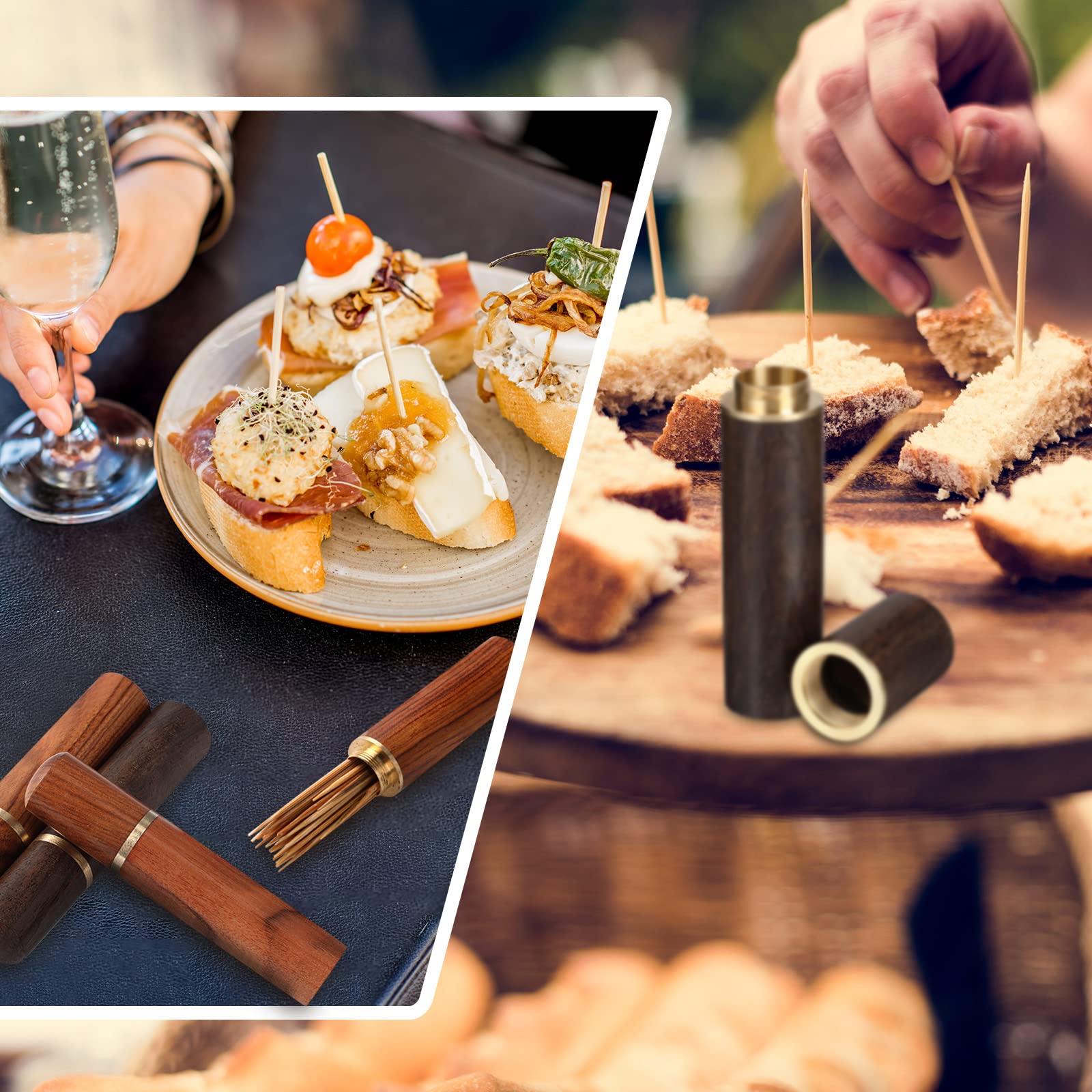 10 Pieces Portable Wood Toothpick Holder Mini Toothpick Box Wooden Tooth Pick Holder Pocket Toothpick Holder Toothpick Carrying